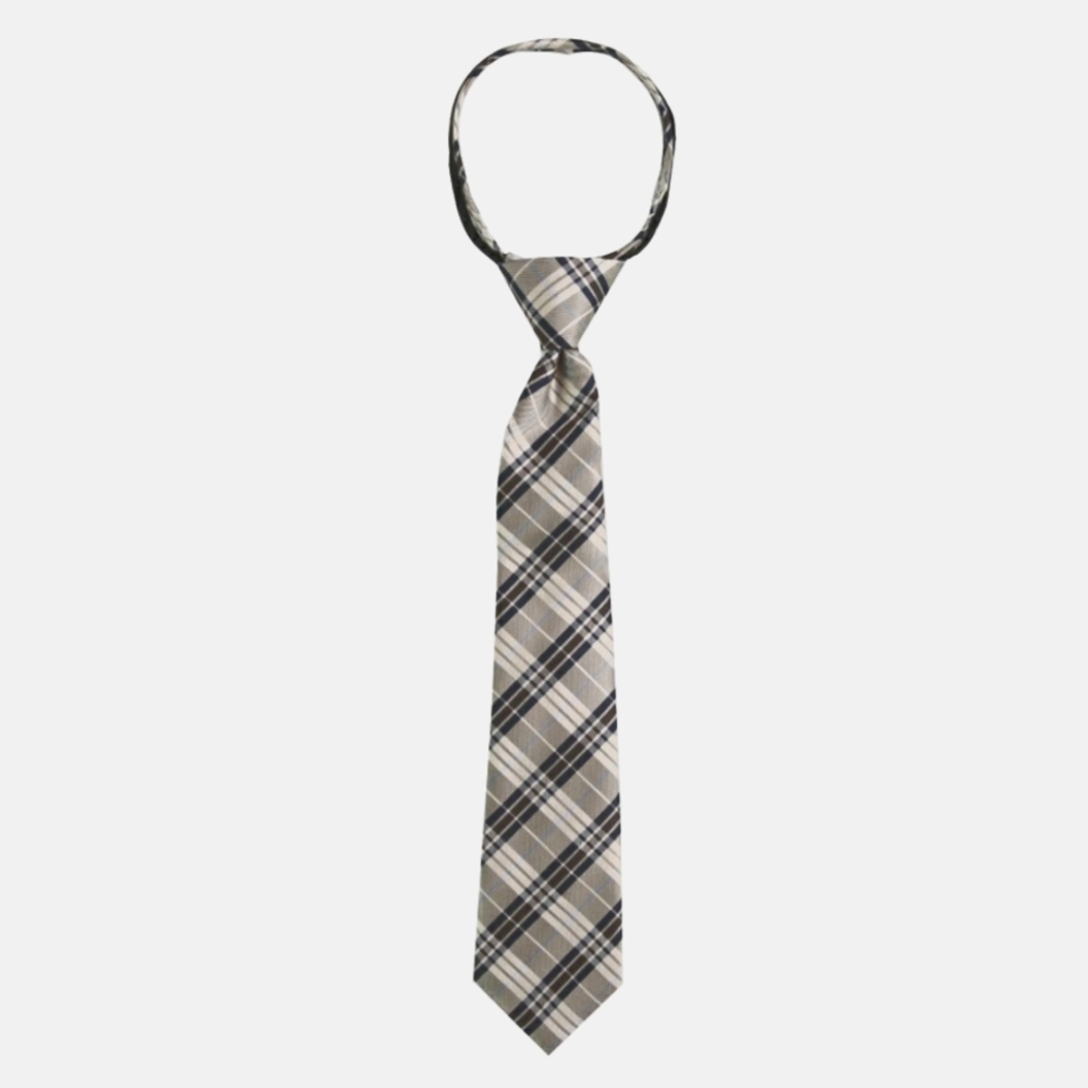 New!Multi Plaid Zip Tie (Boys 4-7 )XMIClassic Plaid Tie.